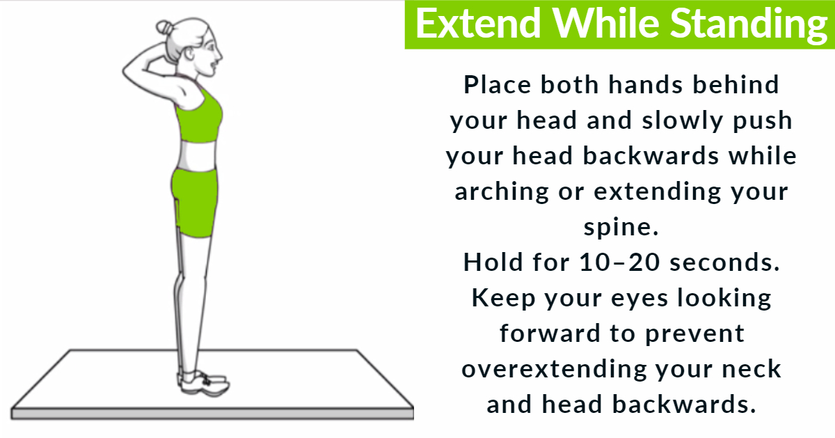 Elongate back muscles standing