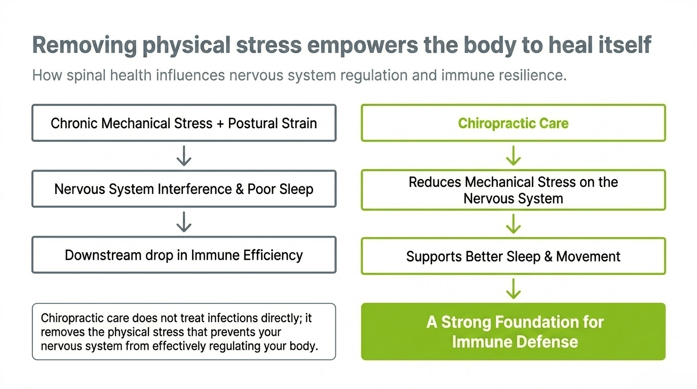 Removing physical stress empowers the body to heal itself: how chiropractic care reduces mechanical stress and supports immune defense